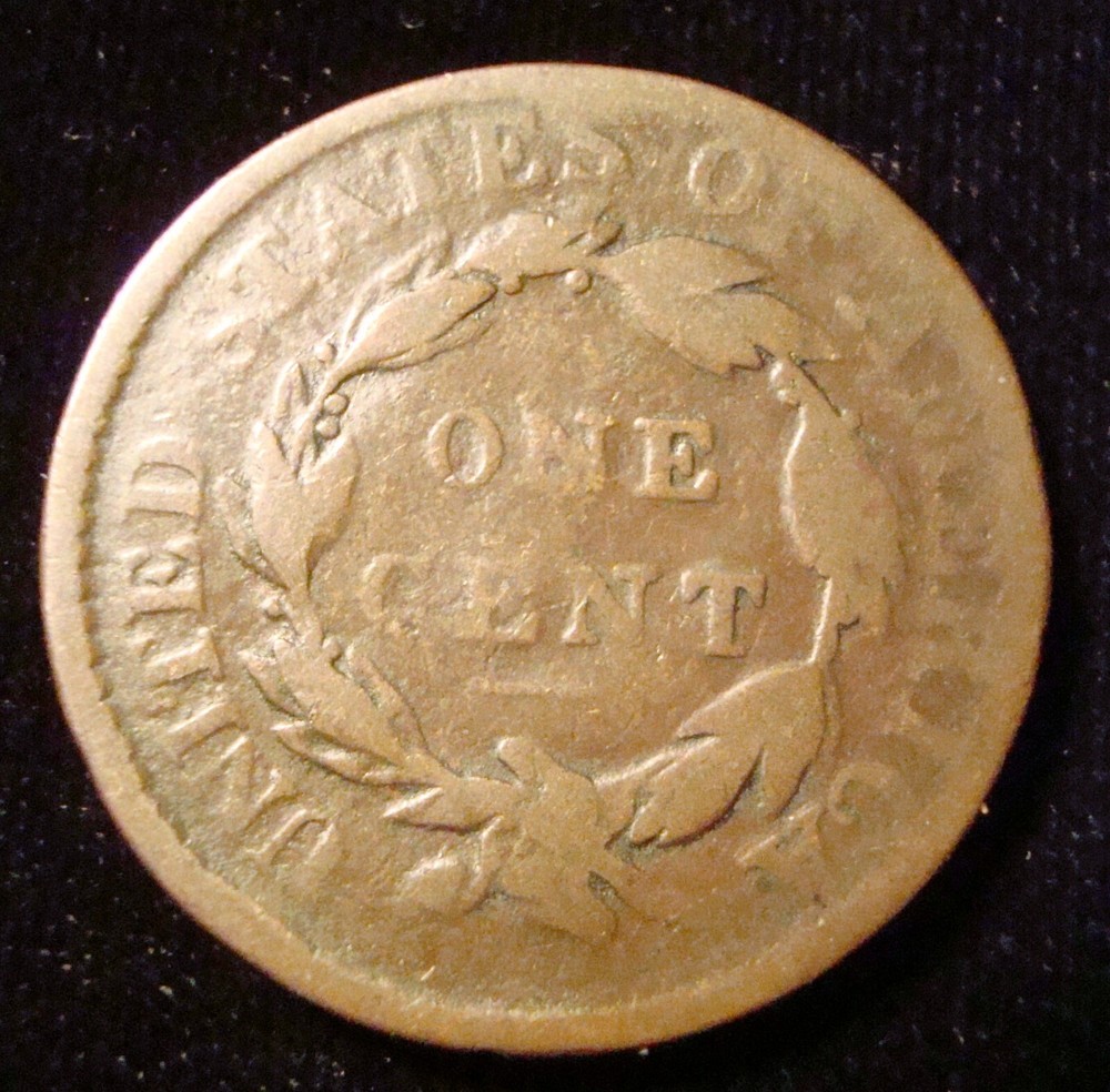 1818 Coronet Hair Large cent