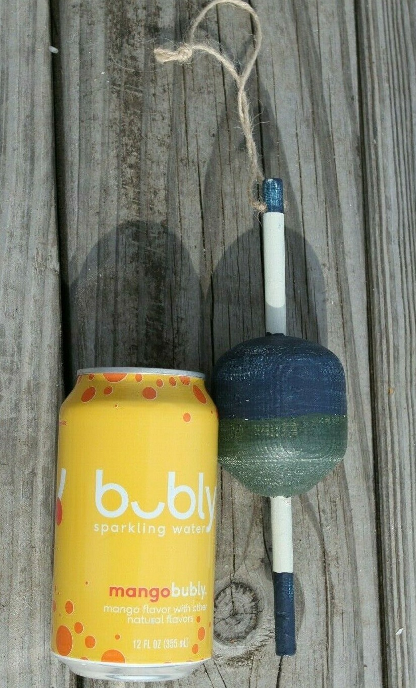 Vintage Style Commercial Fishing Buoy Net Marker Weathered Look Wood, WF-1