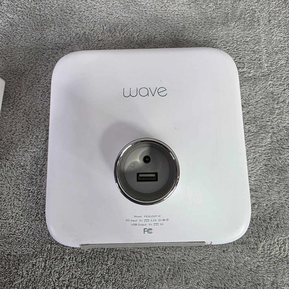 Wave White Noise Machine Adjustable Timer Multiple Sound Options & Power Adapter