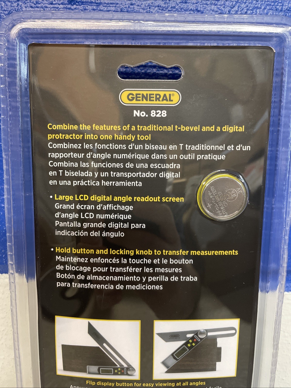 General Tools 828 Digital 8" Sliding T-Bevel Protractor Gauge Angle-izer New