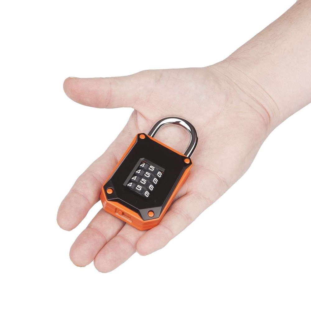 2 Pack Orange 4-Digit Combination Lock - Heavy Duty Waterproof Resettable