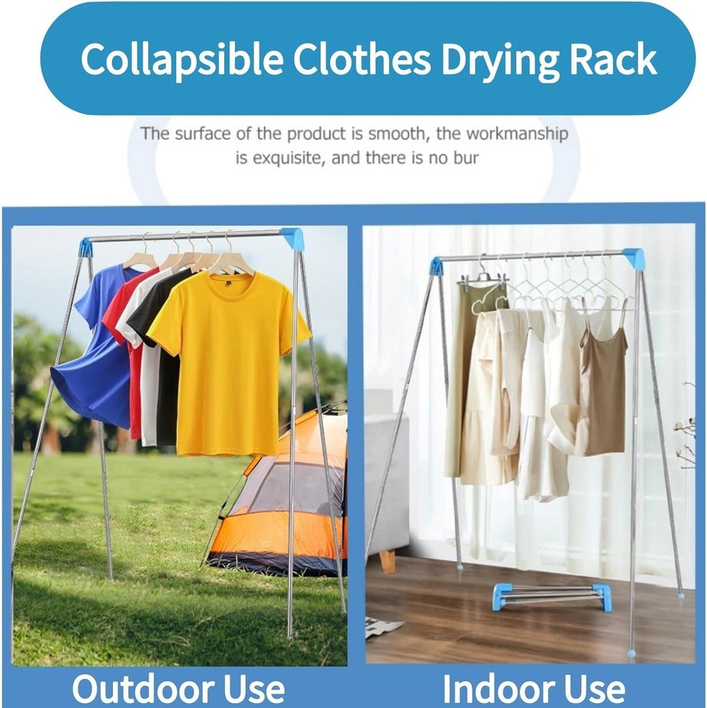 Portable Garment Rack, Compact Folding Clothes Drying Rack, Mini Clothing Rac...