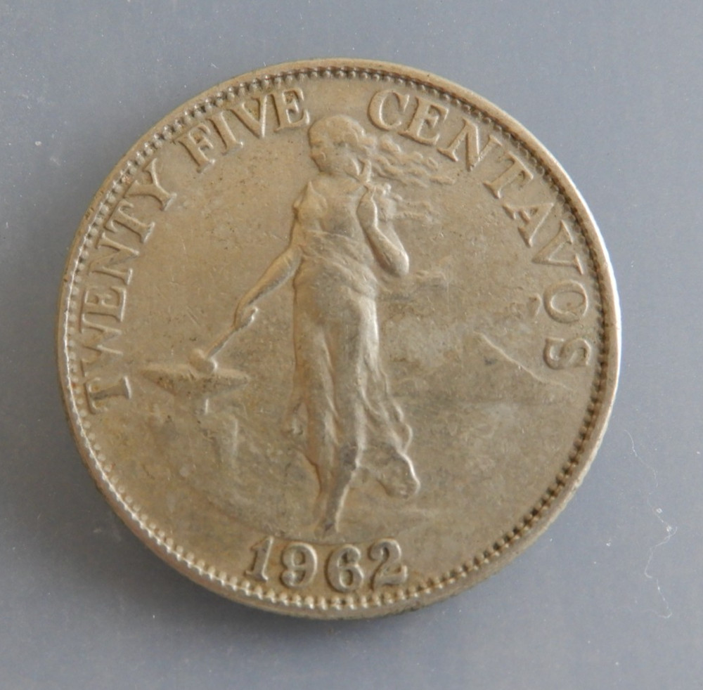 1962 Philippines 25 Centavos Coin