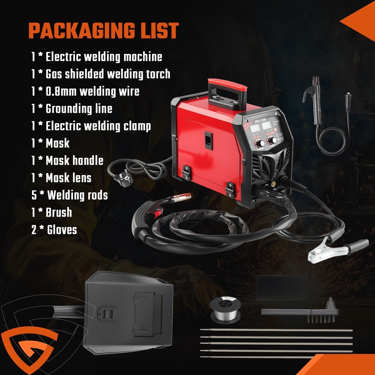 MIG Welder 250A Mig Welding Machine 3-in-1 Flux Core MIG/Stick/Lift TIG Welder