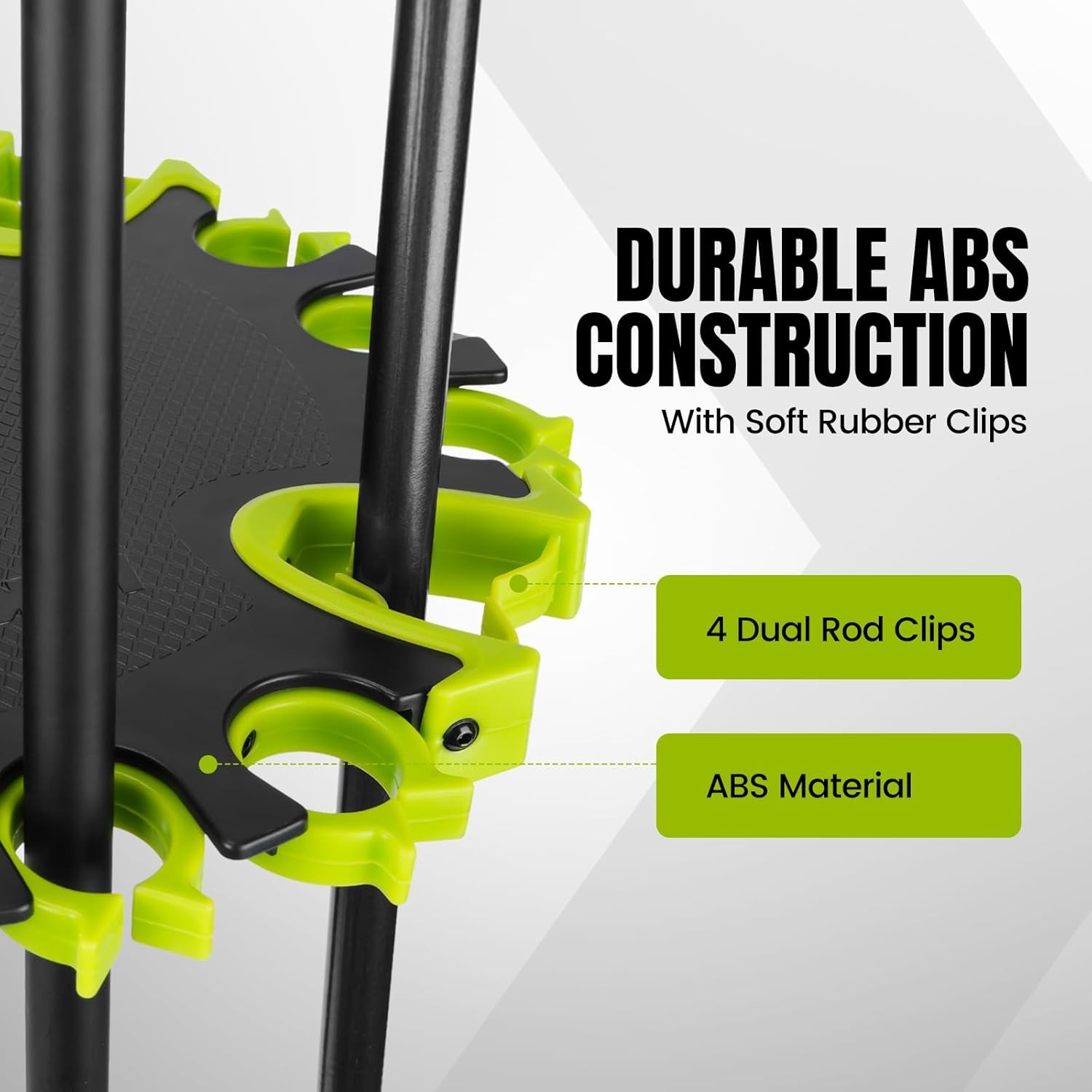 Fishing Rod Holder for Garage, Rod Rack Holds Up to 20 Rods with Rolling Wheels