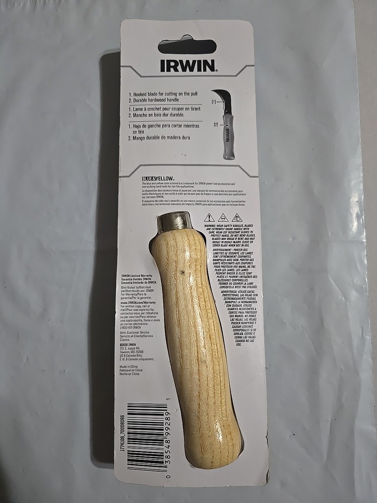 Irwin 7.5 In. Fixed Curved Blade Linoleum Knife NEW