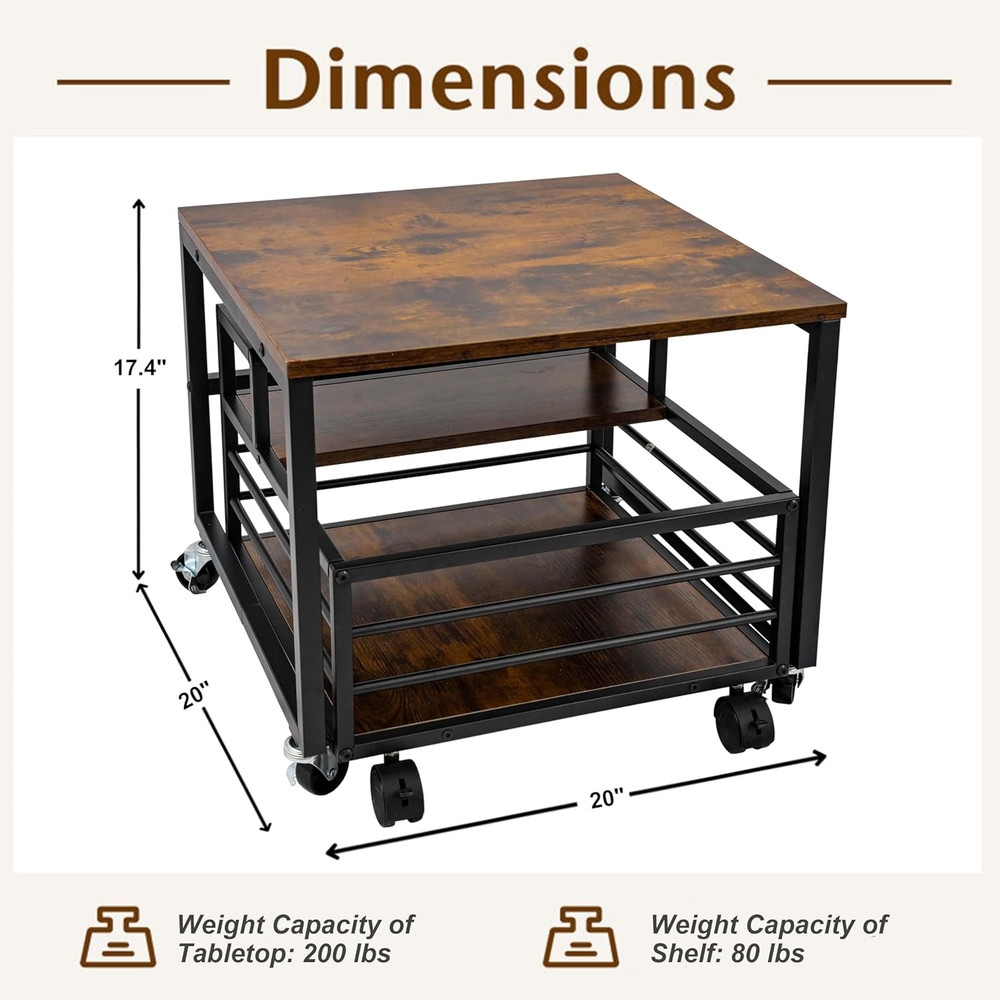 Mobile Mini Fridge Stand with Storage Drawer for Kitchen and Dorm Use