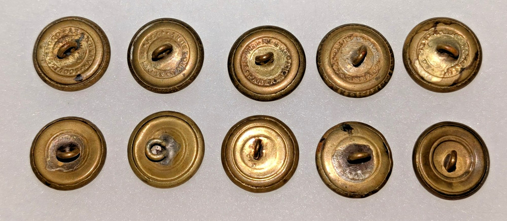 Ten Nondug Civil War Federal Eagle Buttons