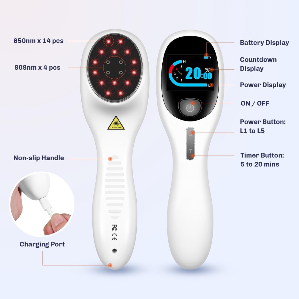 Cold Laser Therapy Device with LED Display Human/Vet Red Light Therapy Device...