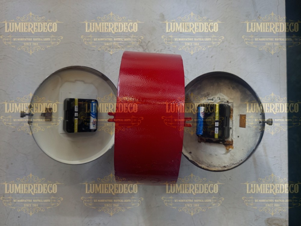 Double Sided Industrial Wall Clock Red Coated Citizen Battery Clock