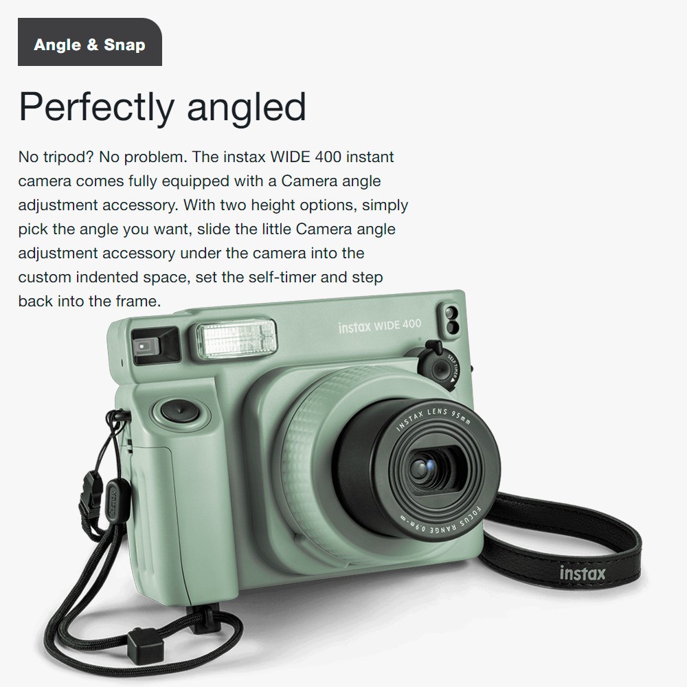 Fujifilm Instax Wide 400 Green Camera with Self Timer