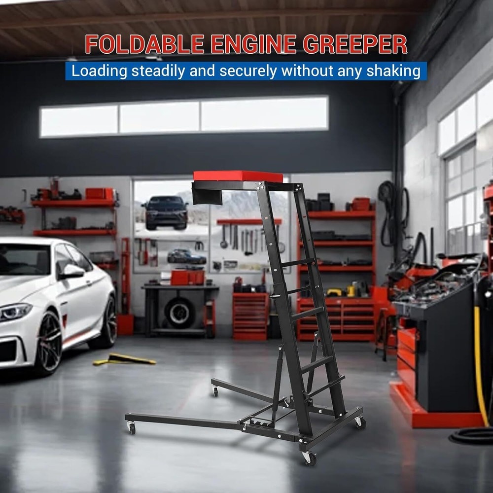 Automotive Topside Creeper 400LBS Adjustable Height Movable with 4 Wheels
