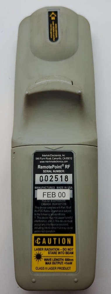 Interlink Electronics Remote Point RF Remote Control Laser Pointer