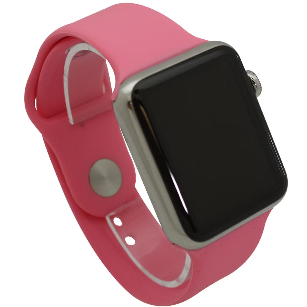 Olivia Pratt Bubble Pink Solid Silicone Apple Watch Band 38Mm