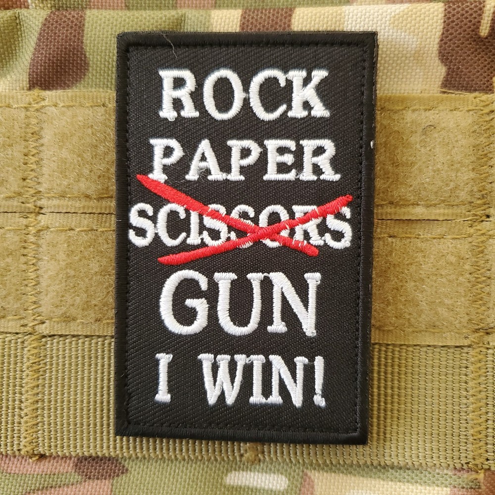 ROCK PAPER SCISSORS Sarcastic Tactical Morale Patch Hook and Loop