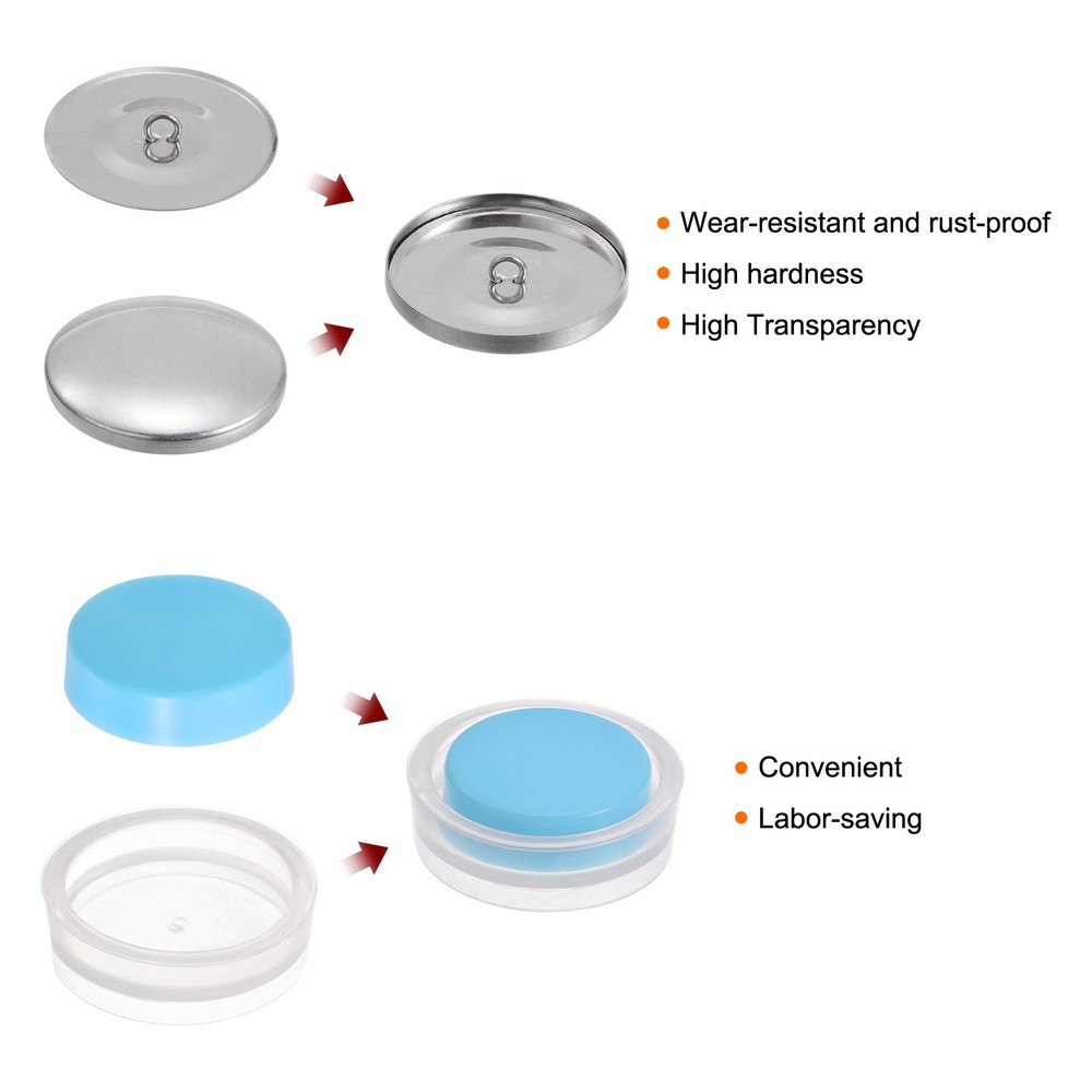 30 Sets Self Cover Button Kit 38mm Aluminum Button with Tools