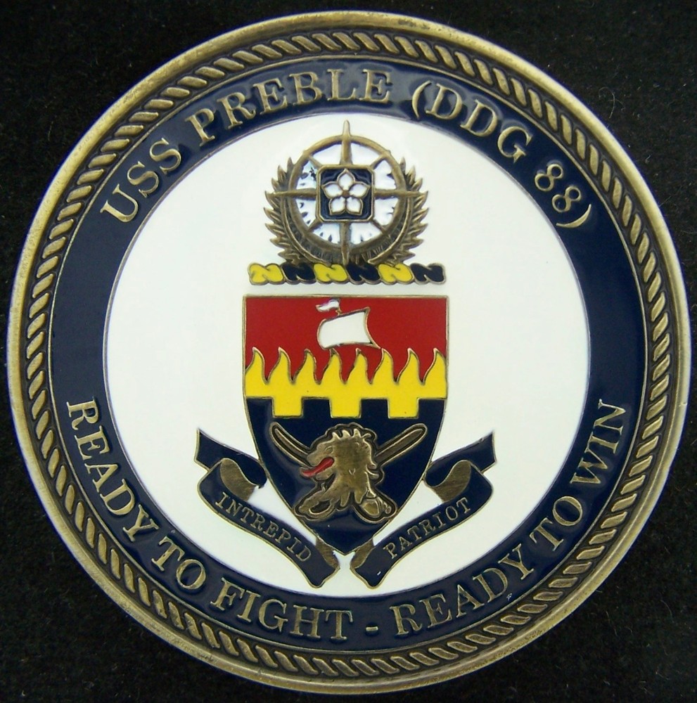 USS Preble DDG 88 Commanding Officer Challenge Coin