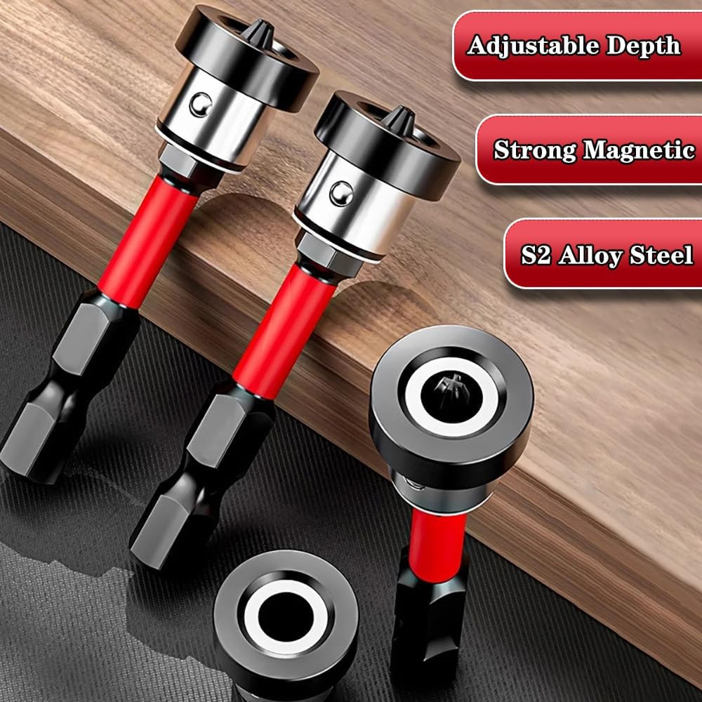 5pcs Drywall Screw Setter, Magnetic Positioning Screwdriver Bits PH2 Bits,...