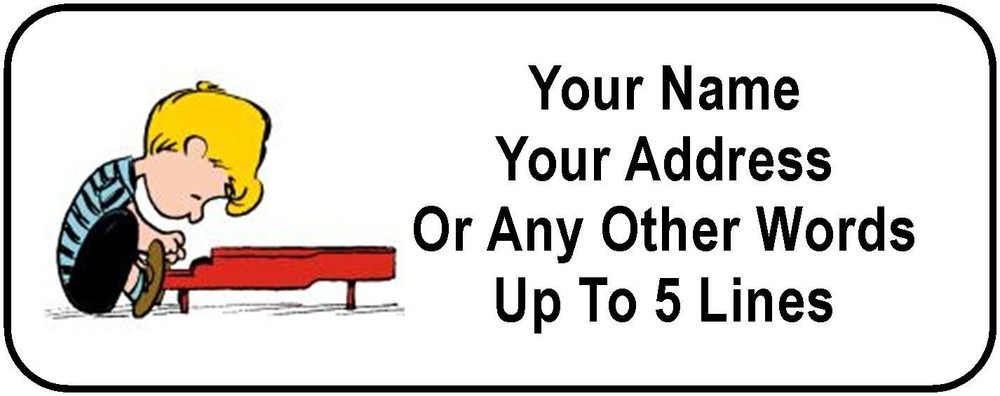 30 Schroeder ( Peanuts ) Personalized Address Labels