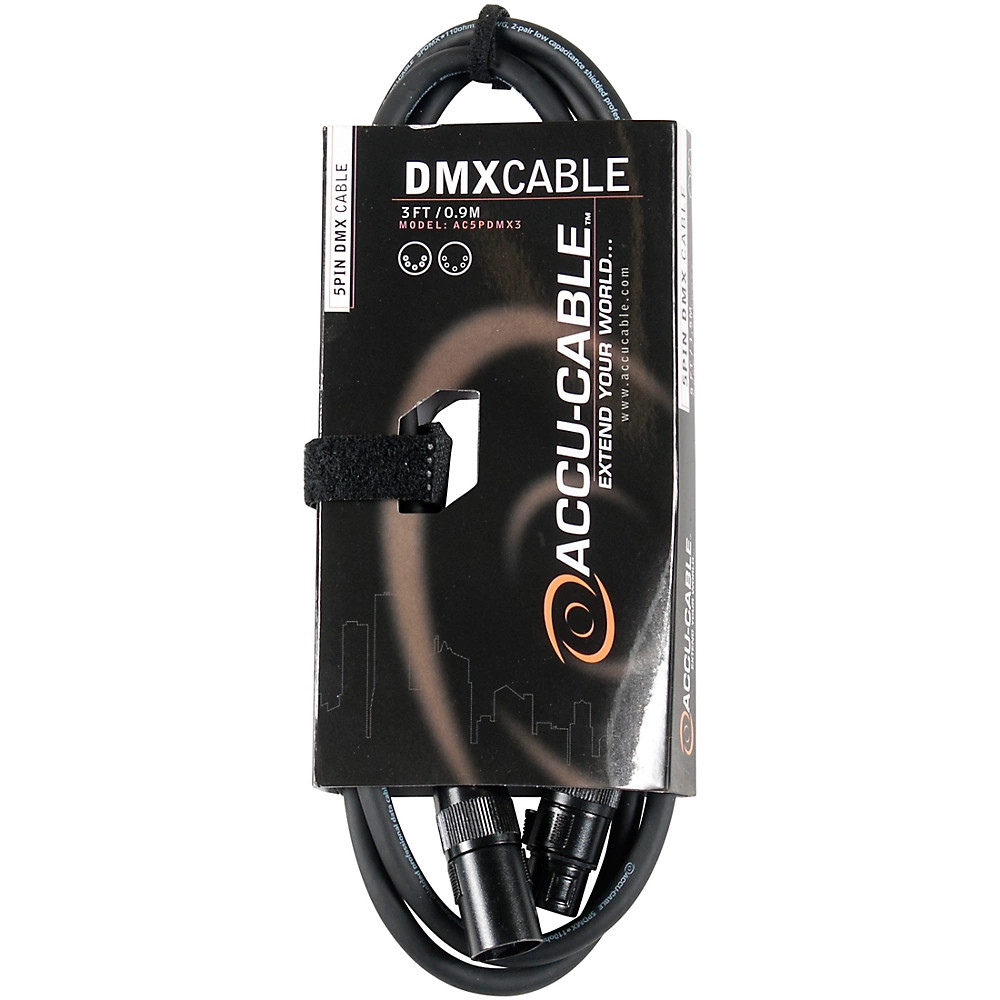 American DJ Spool 5-Pin DMX Lighting Cable 3 ft.