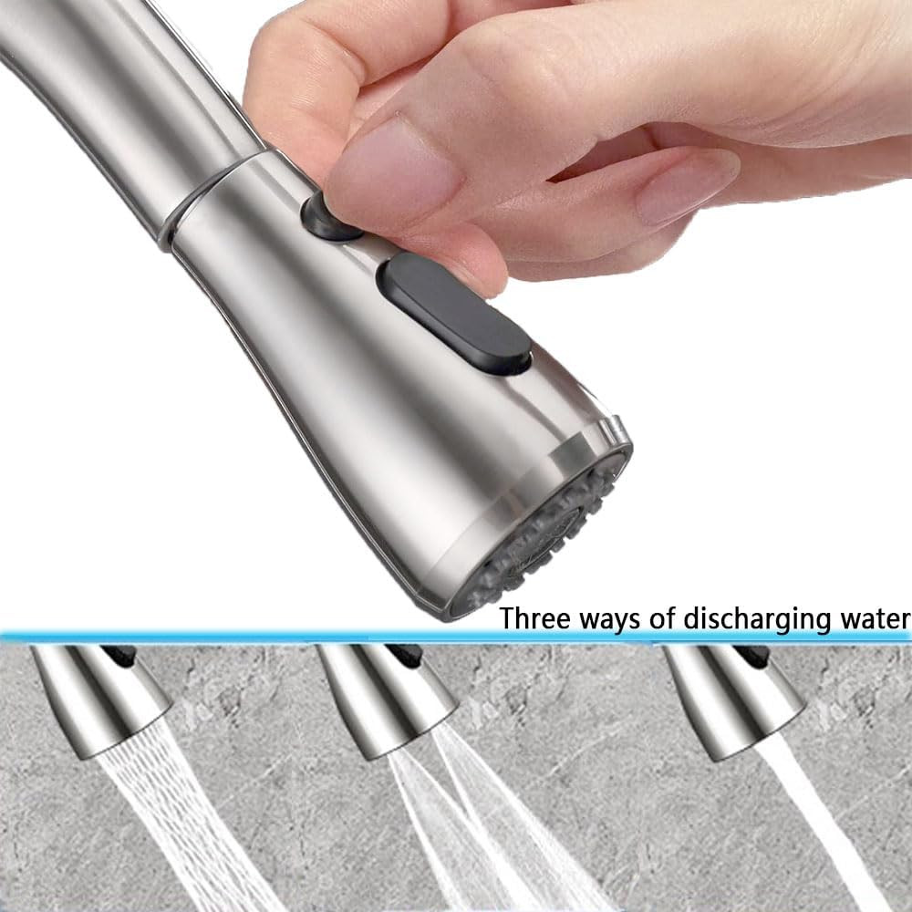 Pull down Spray Head for Kitchen Faucet, 3 Modes with 9 Adapters, Faucet Head...