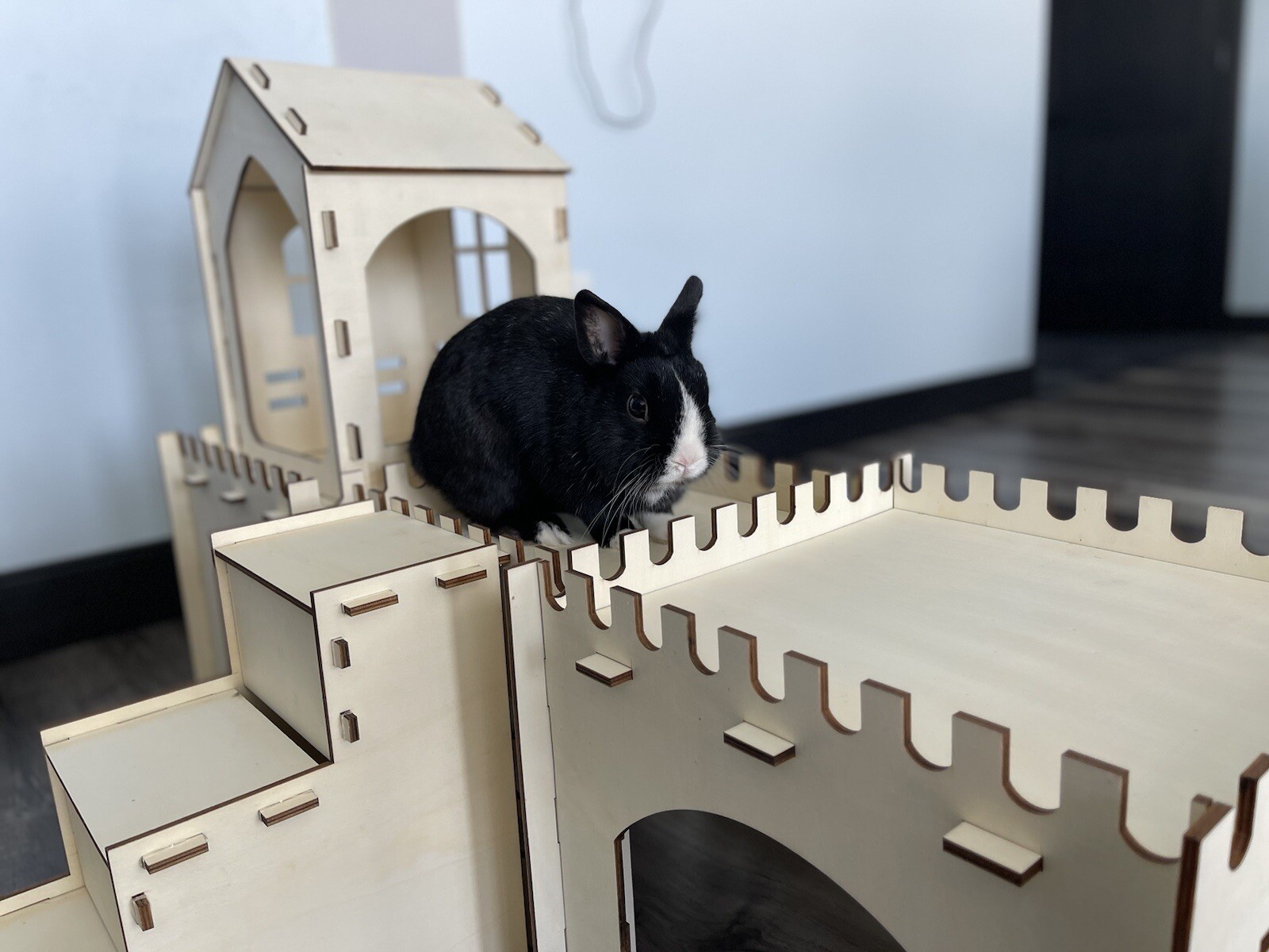 Large Rabbit Hideout, Wooden Rabbit Castle Bunny for Hamsters , guinea pig