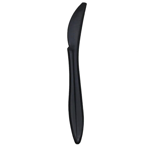 Karat PP Plastic Medium Weight Knives Bulk Box - Black - 1,000 ct, U2001B
