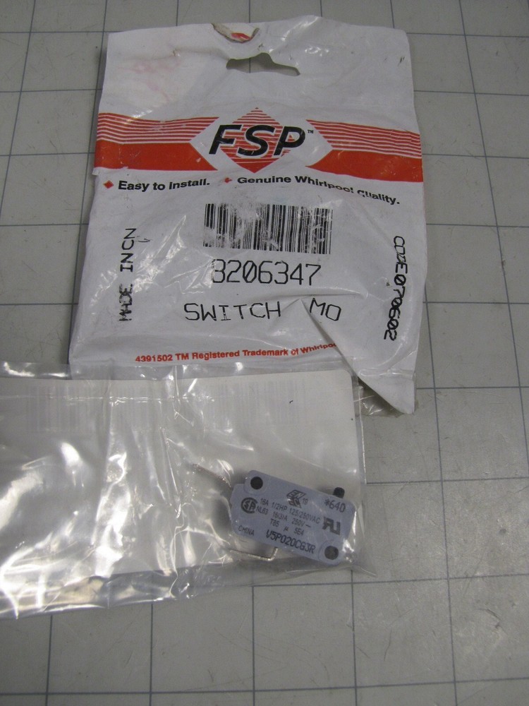 Whirlpool 8206347 Microwave Door Switch NEW