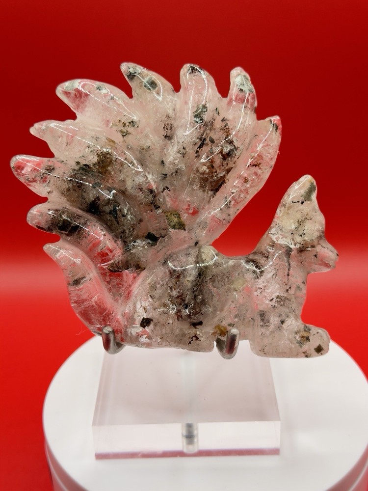 Carved Garden Quartz Crystal Nine Tailed Fox 🦊