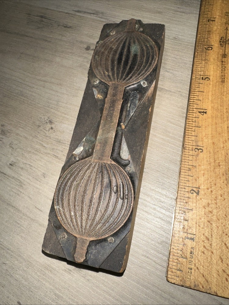 Printing Block “ Unknown Image??” Beautiful Details! Early Lightbulb? Copper