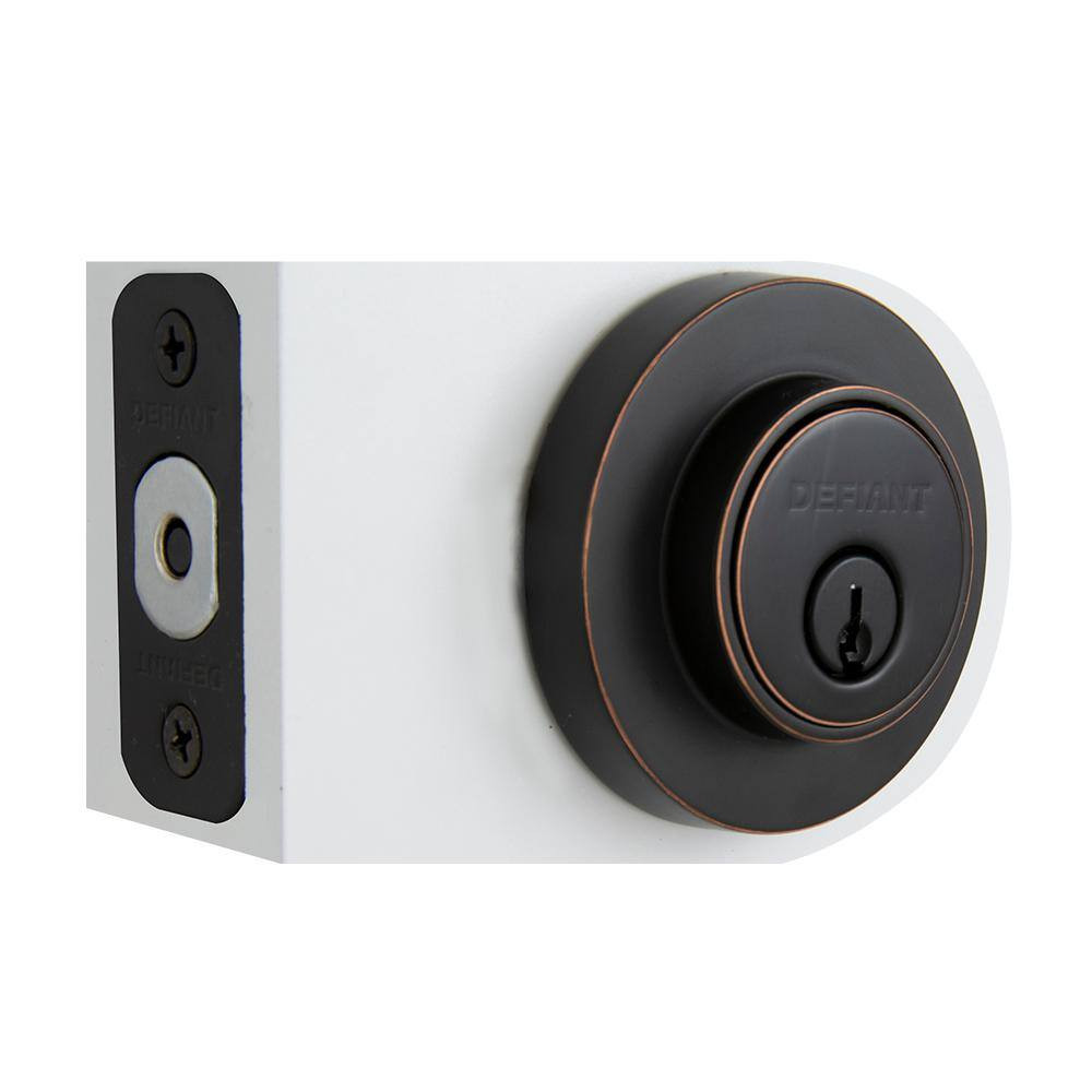 Bronze round Single Cylinder Deadbolt Contemporary Aged