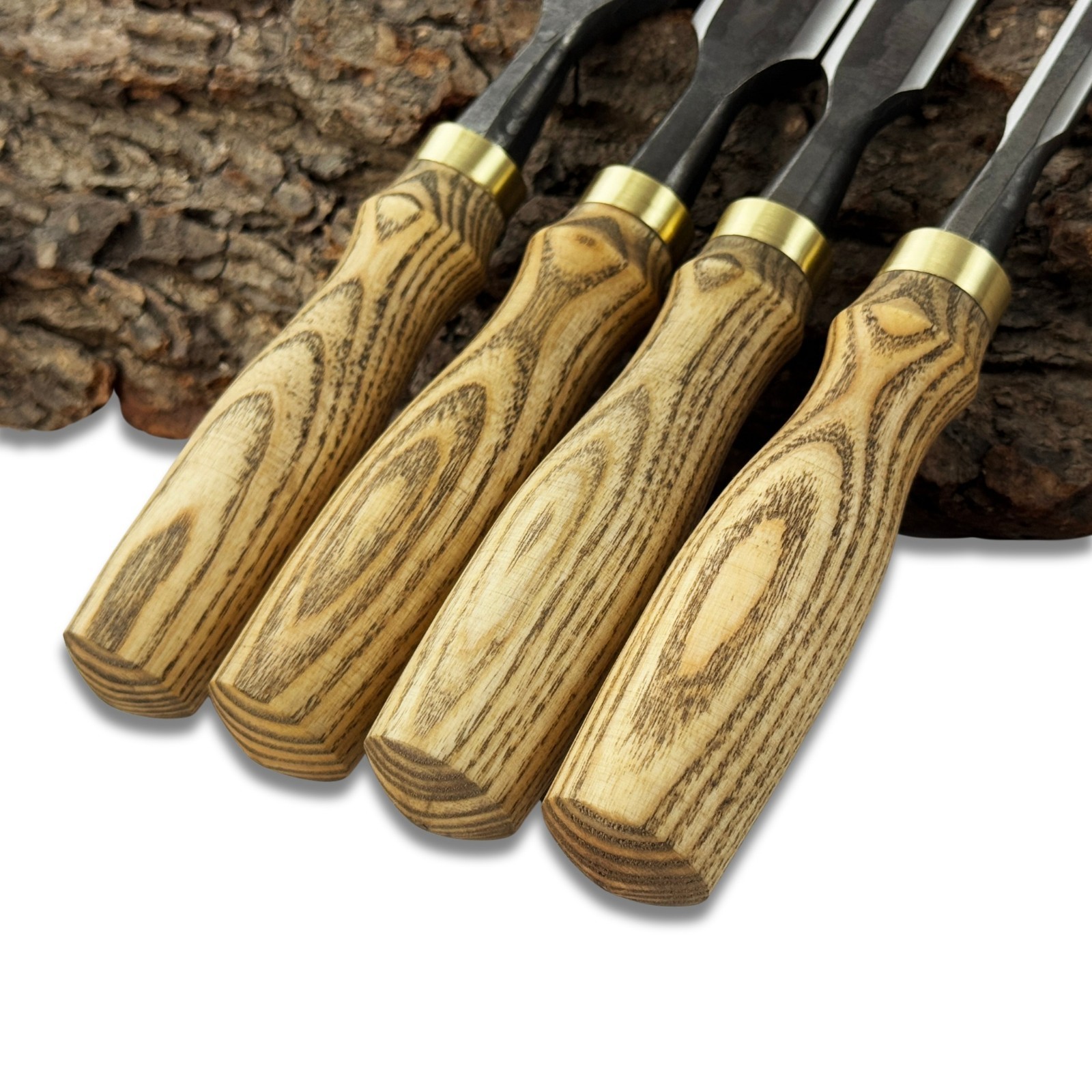 Wood Carving Chisels – Hand-Forged 52100 Steel Blades, Ash Handles, Woodworking