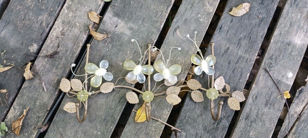 Wall Hook With Butterflies. 3 Hooks
