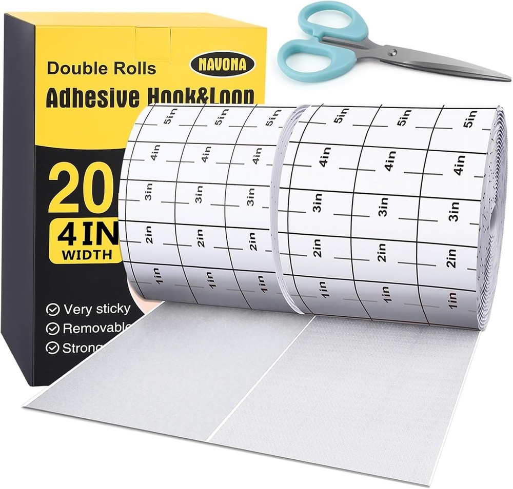20Ft x 4 Inch Nylon Hook and Loop Tape - Strong Adhesion for Any Surface