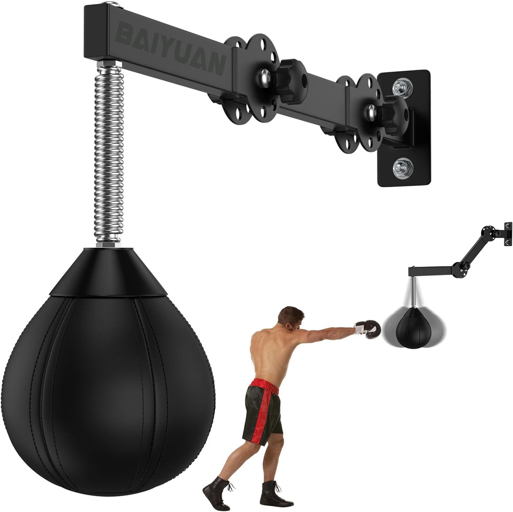 Wall Mount Speed Bag Boxing Punching Bag Height Adjustable Reflex Ball