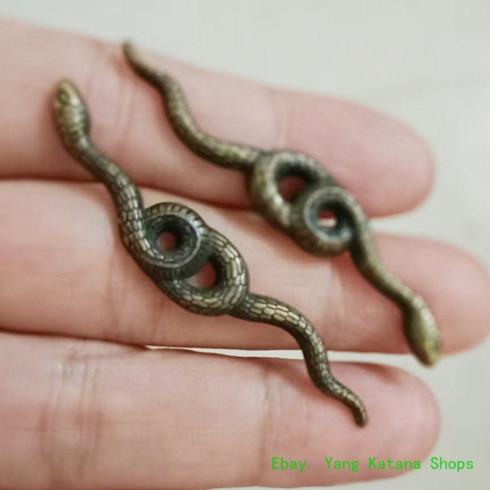 A Pair Alloy snake Menuki -#1666