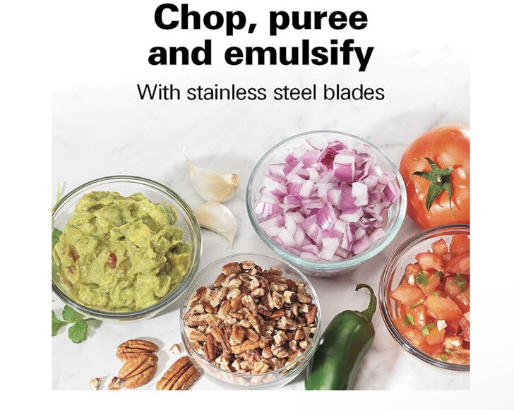 Hamilton 72850 Beach Stack & Press 3-Cup Chopper - Black