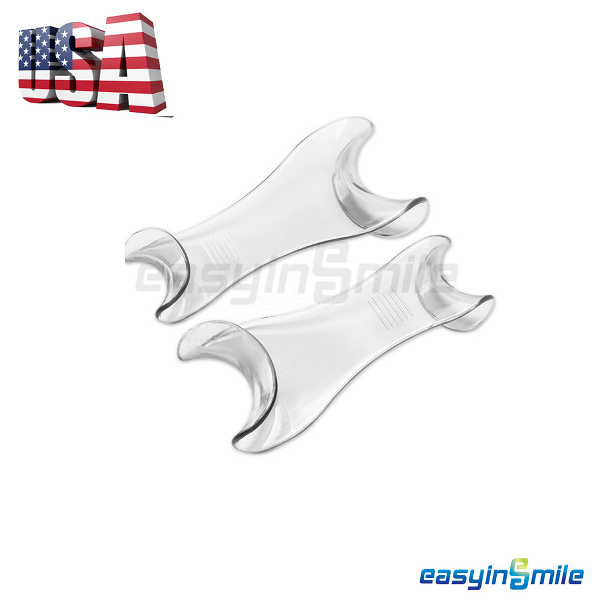 2 pcs Easyinsmile Double Side Dental Cheek Retractors Mouth Opener Lip Clear