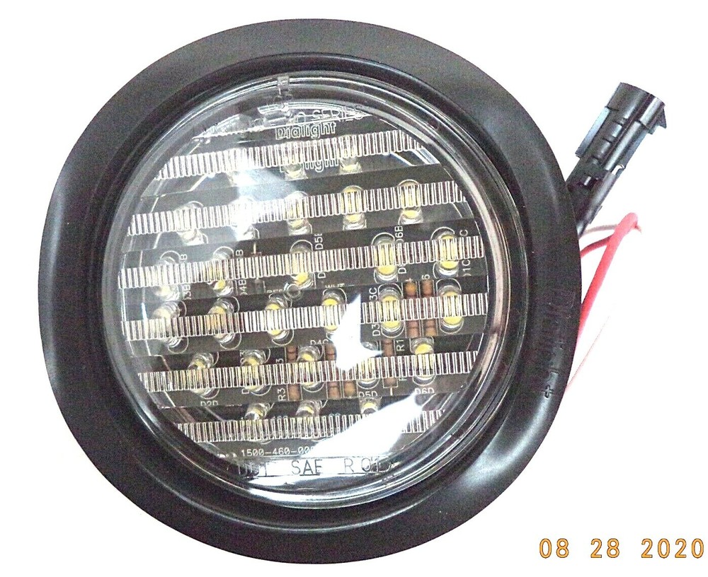 Dialight 24V Grommet-Mount Round White Backup Light Assy, pn 46123CB