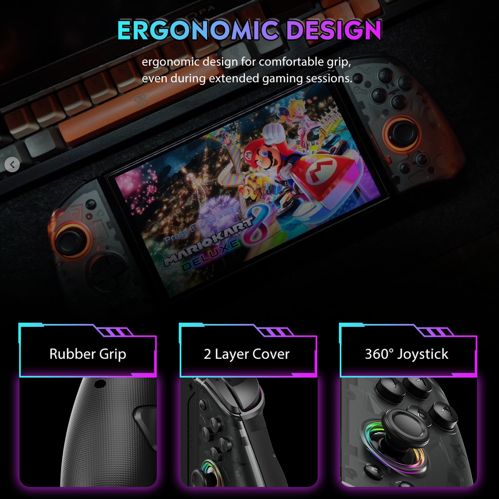 QRD Stellar T5 Wireless Controller for Nintendo Switch Pro Lite OLED PC Mobile