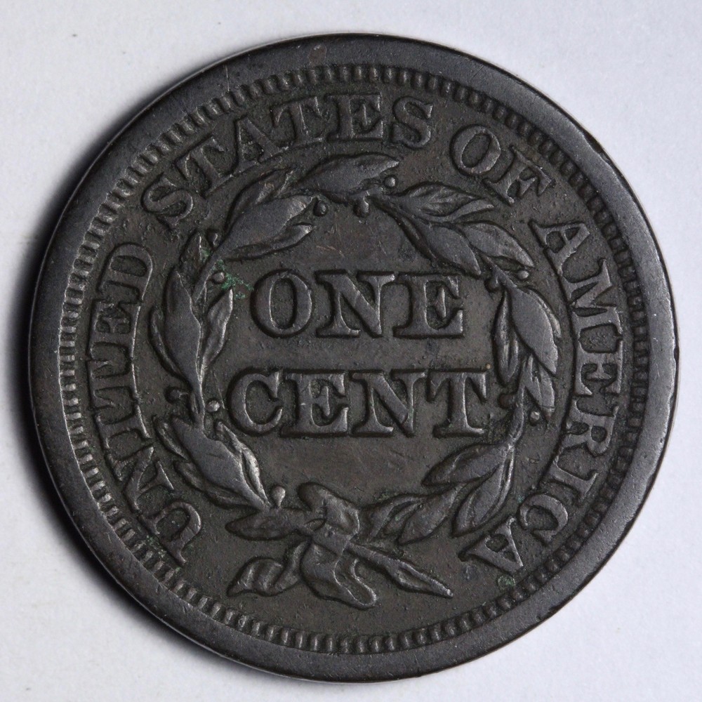 1845 Braided Hair Large Cent XF E151 TUNM
