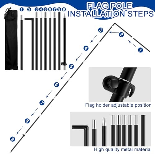 2 Pcs Feather Flag Pole Kit 8.9ft Custom Rectangle Feather Flags Pole with
