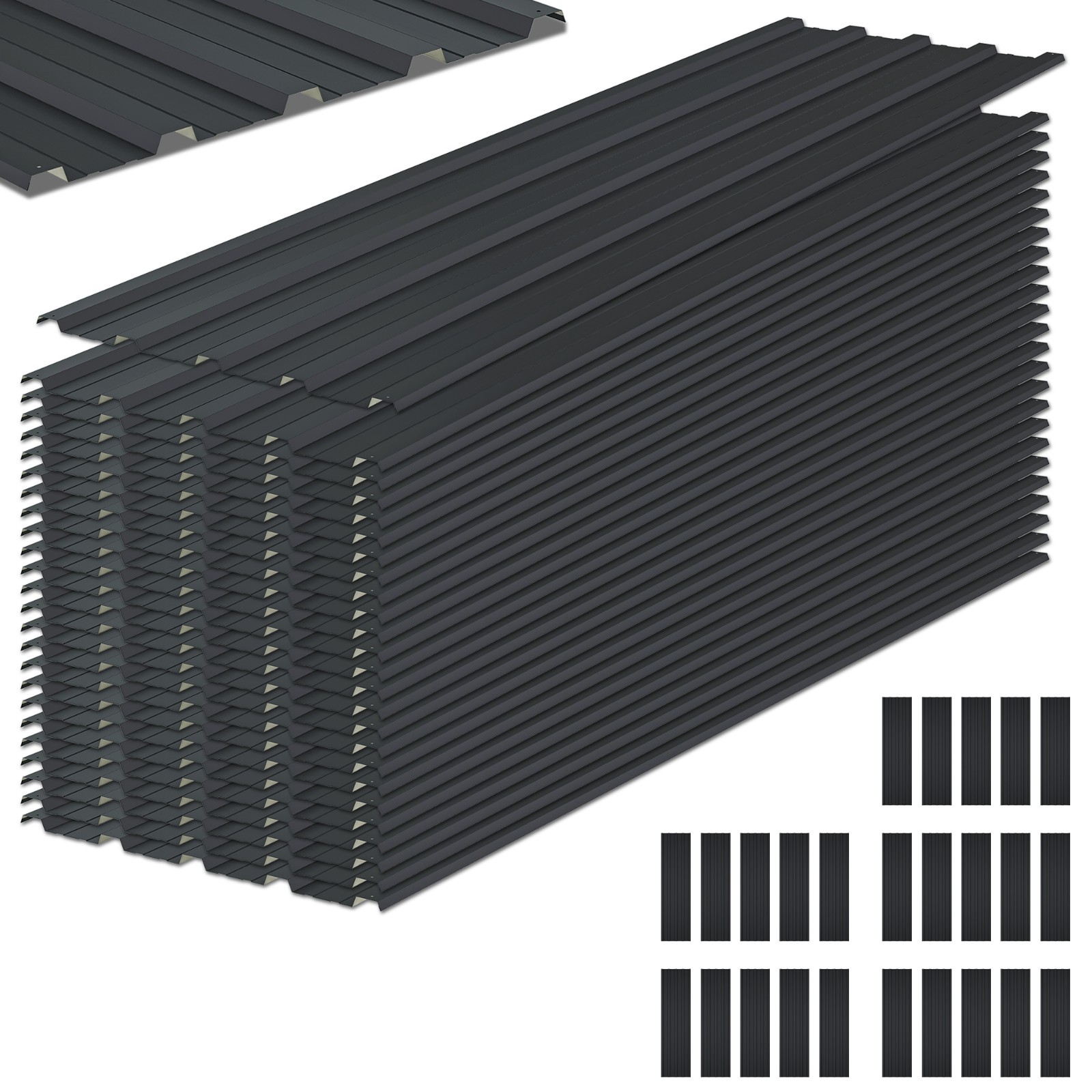 25 PCS Roof Panels Galvanized Steel Hardware Metal Roofing Sheets Wall Panels