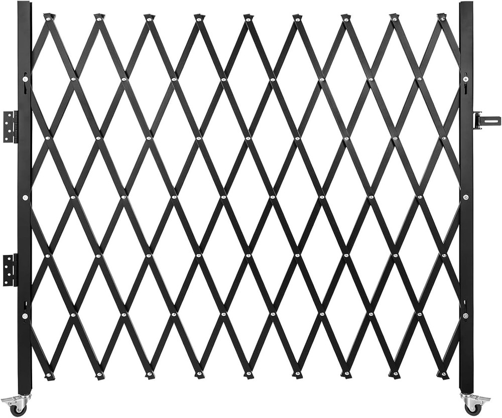 Single Gate 64"H x 70"W Folding Security Door Gate 360 Rolling Barricade