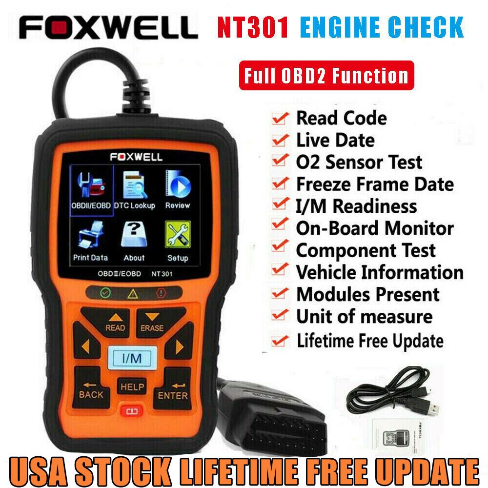 FOXWELL NT301 Automotive Car OBD2 Scanner Code Reader Engine Fault Diagnostic US