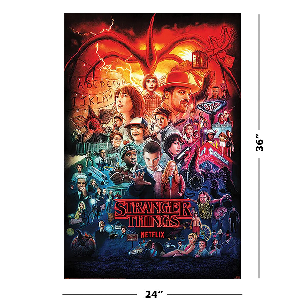 Stranger Things 1, 2, 3 & 4 - TV Show Poster (Poster Montage) (Size: 24" x 36")