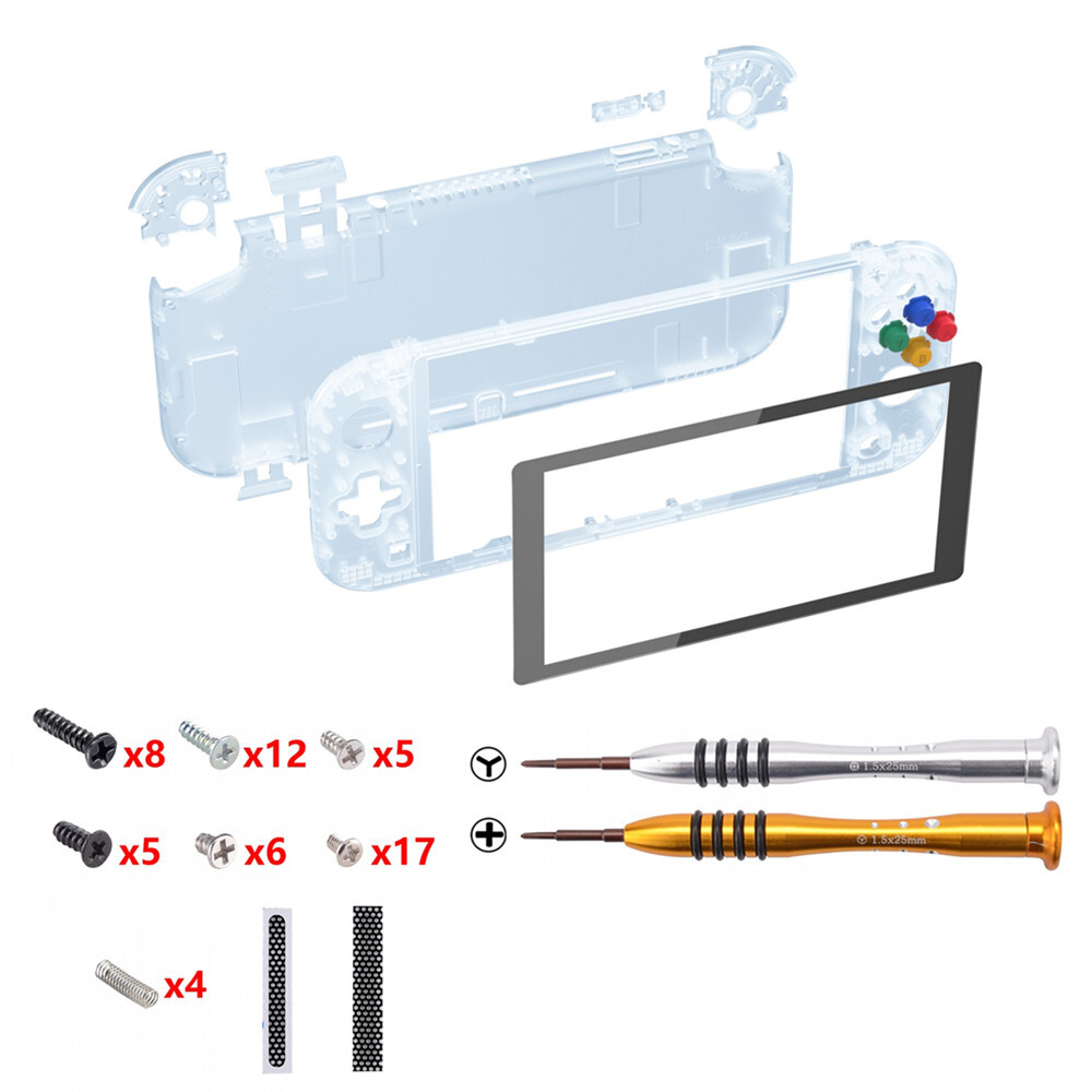 eXtremeRate Shell Screen Protector Buttons Replacement for Nintendo Switch Lite