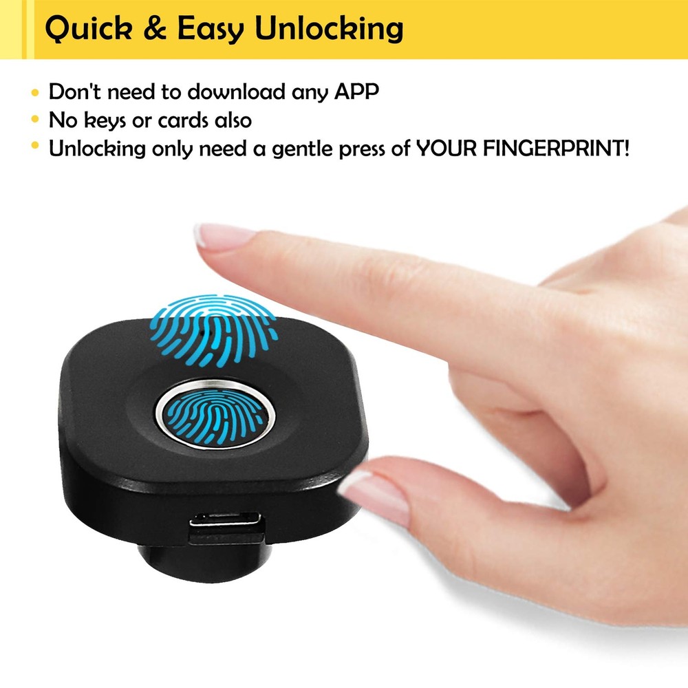 US Fingerprint Lock Smart Keyless Entry Mini Easy Drawer Locker Cabinets Lock