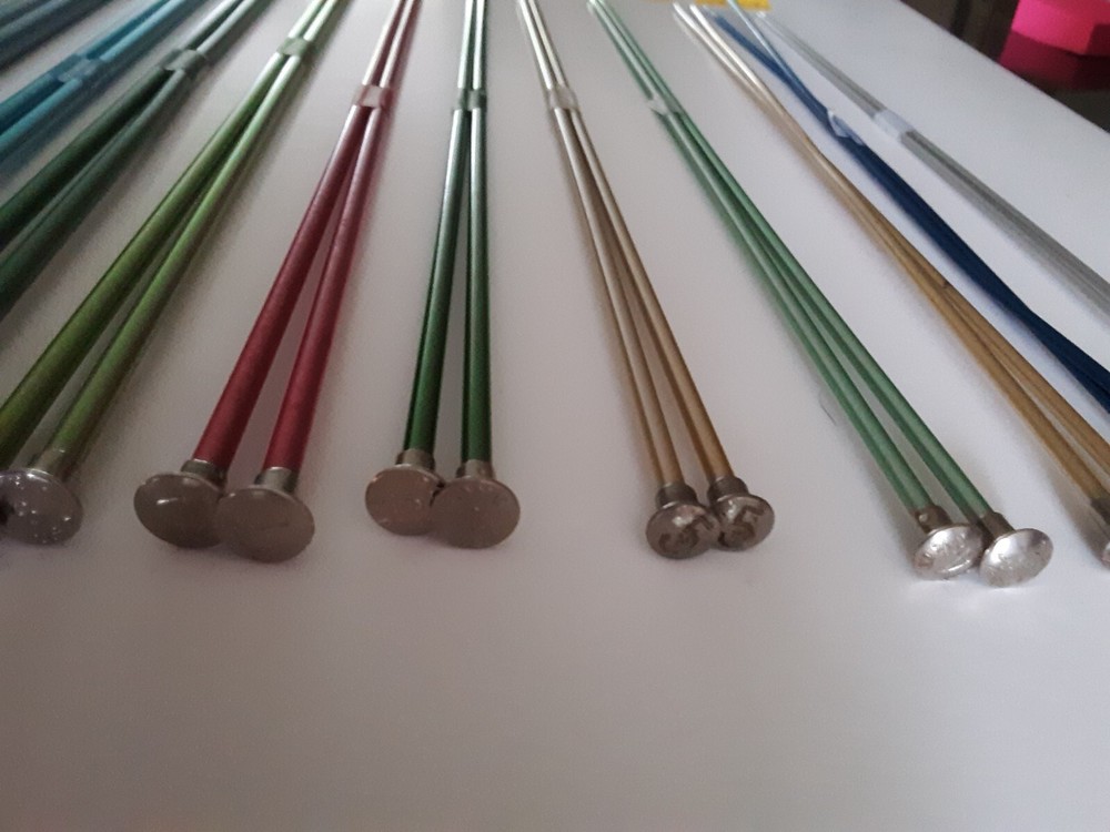 12 Complete Sets Single Point Knitting Needles Boye Bates other, 14" Long KN8