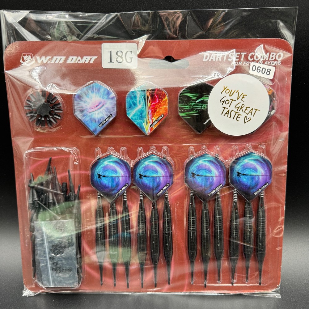 WIN.MAX Darts Plastic Tip - Soft Tip Darts Set - 12 Pcs 18 Gram with 100 Extr...
